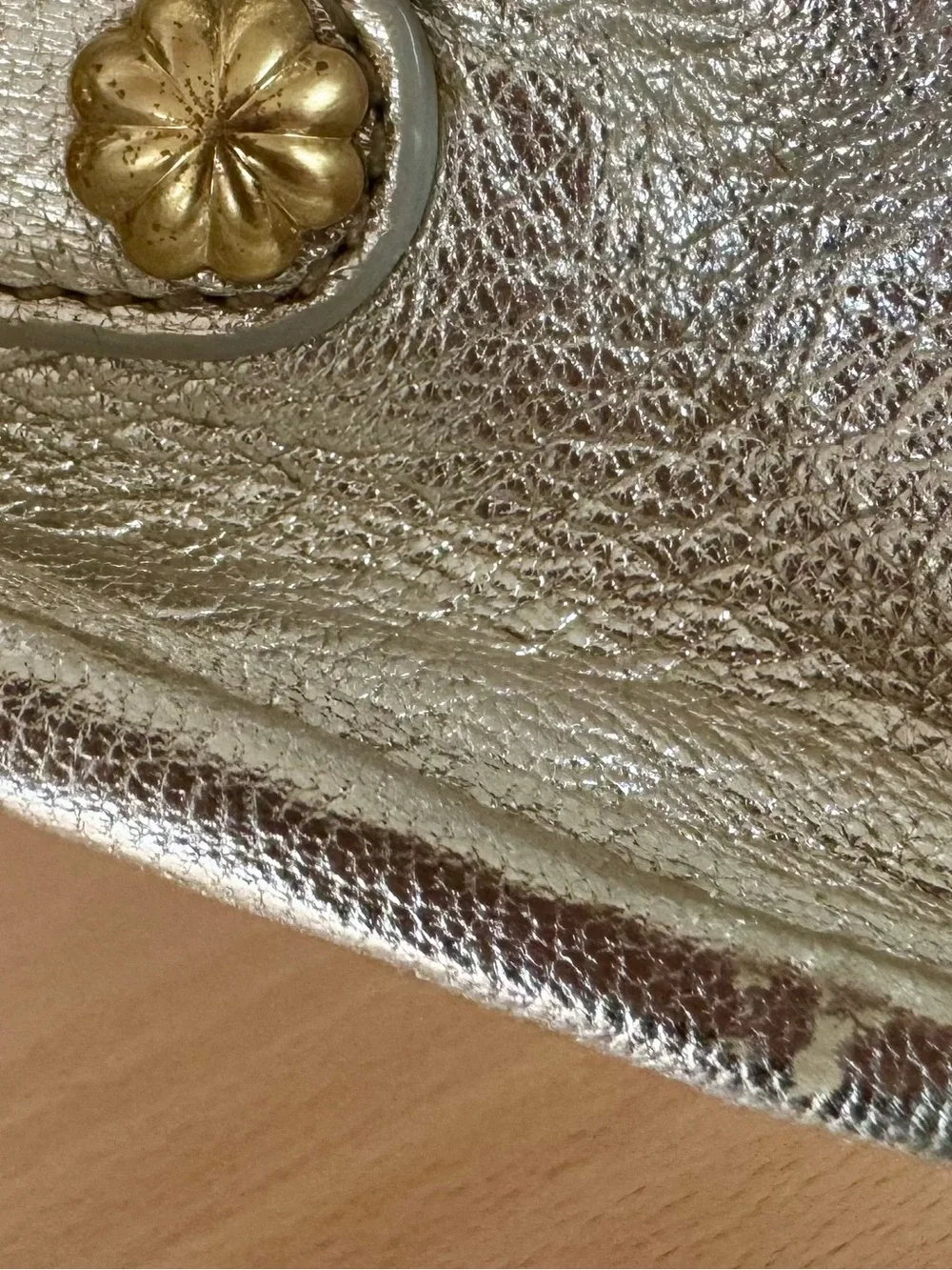 Eric Javits Elegant Metallic Gold Evening Clutch